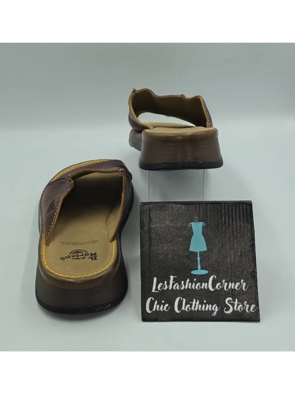 VTG Dr. Martens Men's Brown Leather Air-Cushioned Slide Mules Sandals Sz 8 3830